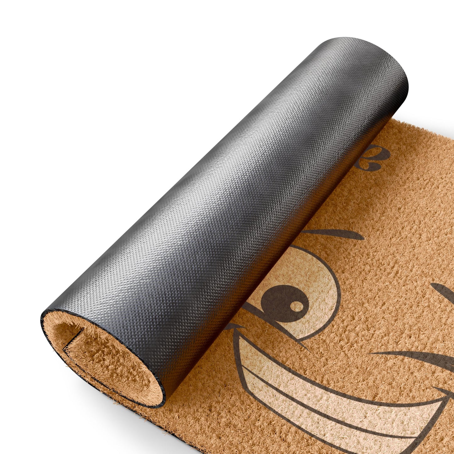 doormat with a smiley face design on a white background,