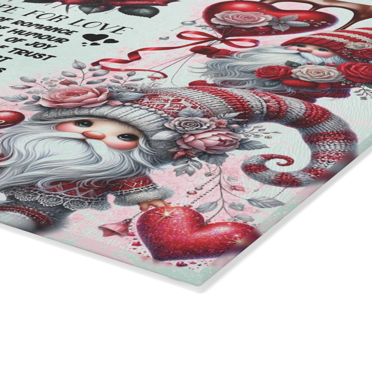 valentines gnomes cutting board, recipe for love