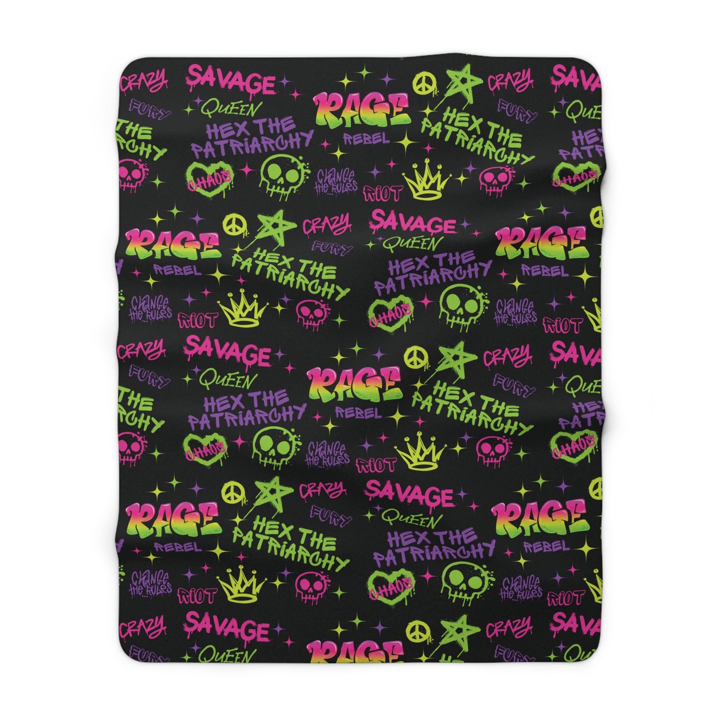 Rage Against the Patriarchy Grafitti - 60"x80" Sherpa Fleece Blanket