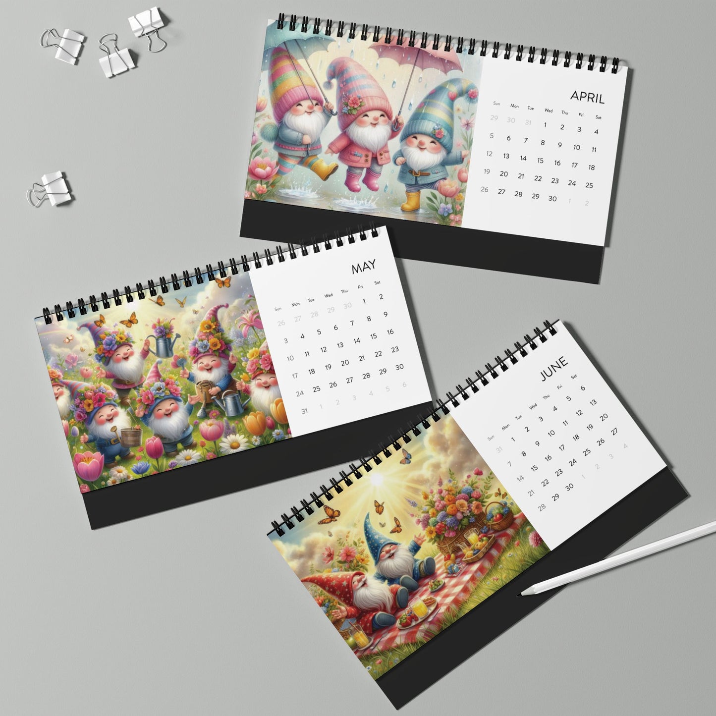 Gnome for the Holidays- 2026 Desktop Calendar
