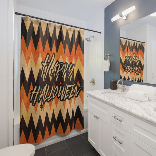 Happy Halloween Shower Curtain – Spooky & Fun Bathroom Décor