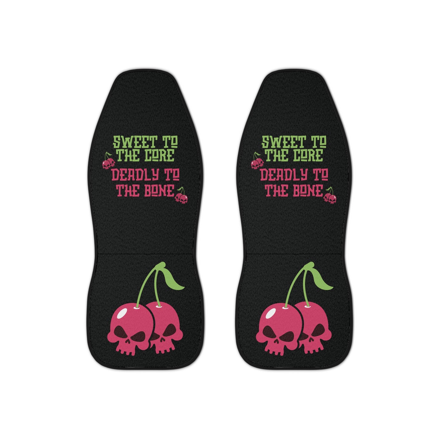 Sweet to the Core, Deadly to the Bone Car Seat Covers – Bold Gothic Car Interior Upgrade
