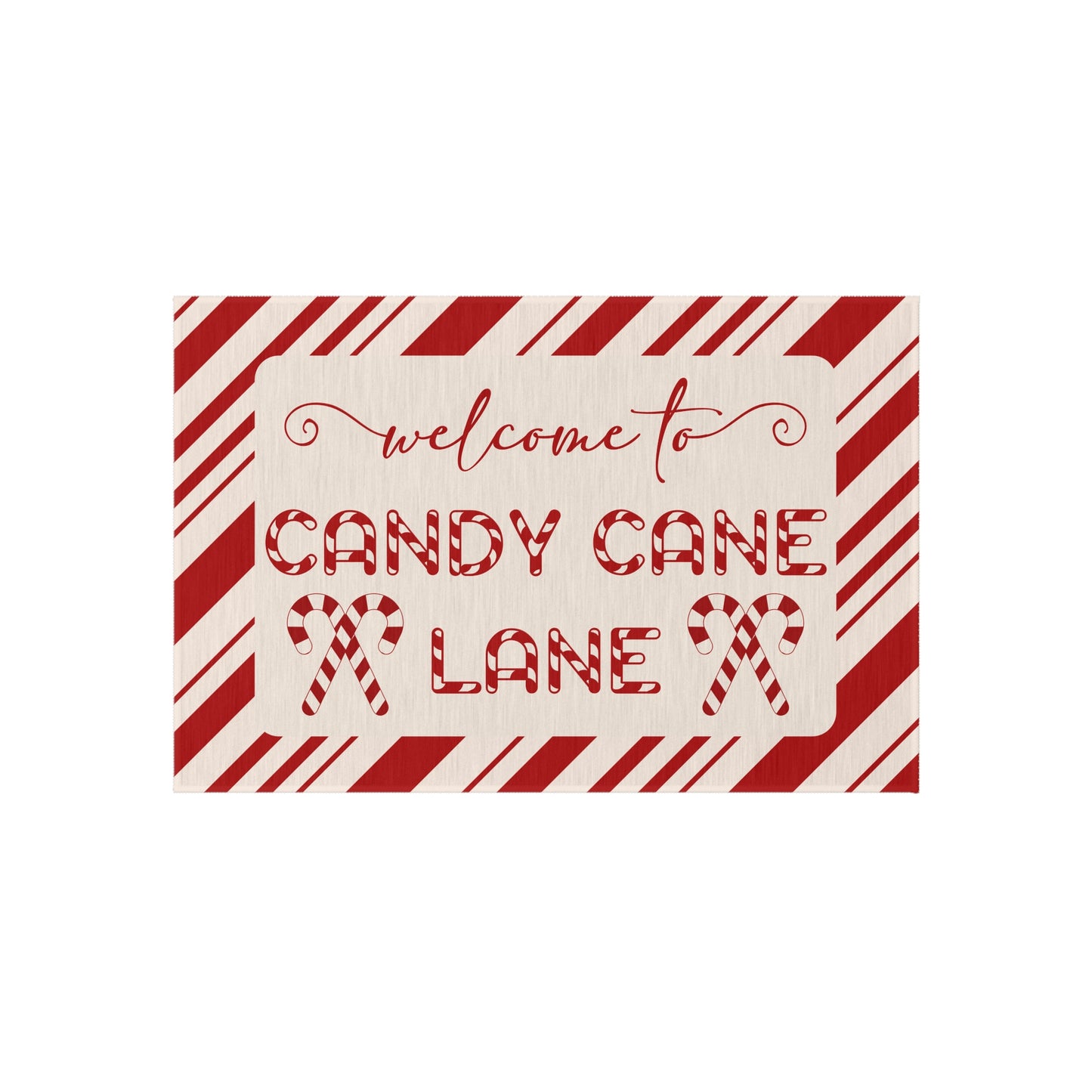 Candy Cane Lane Outdoor Rug – Festive Holiday Doormat