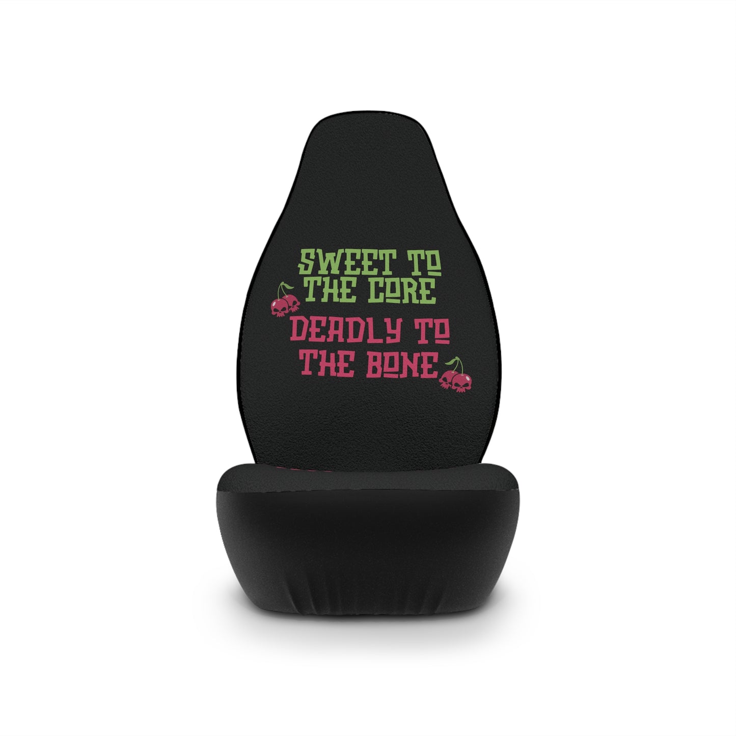 Sweet to the Core, Deadly to the Bone Car Seat Covers – Bold Gothic Car Interior Upgrade