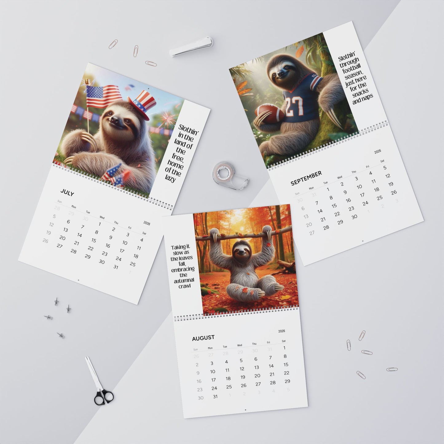 The Art of Doing Nothing - 2026 Sloth Wall Calendar
