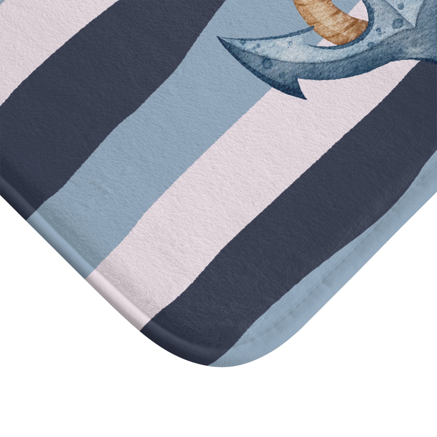 Nautical Spirit Bath Mat – Coastal Microfiber Bath Rug with Anti-Slip Backing