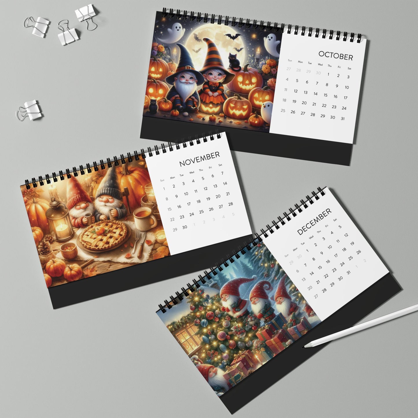 Gnome for the Holidays- 2026 Desktop Calendar