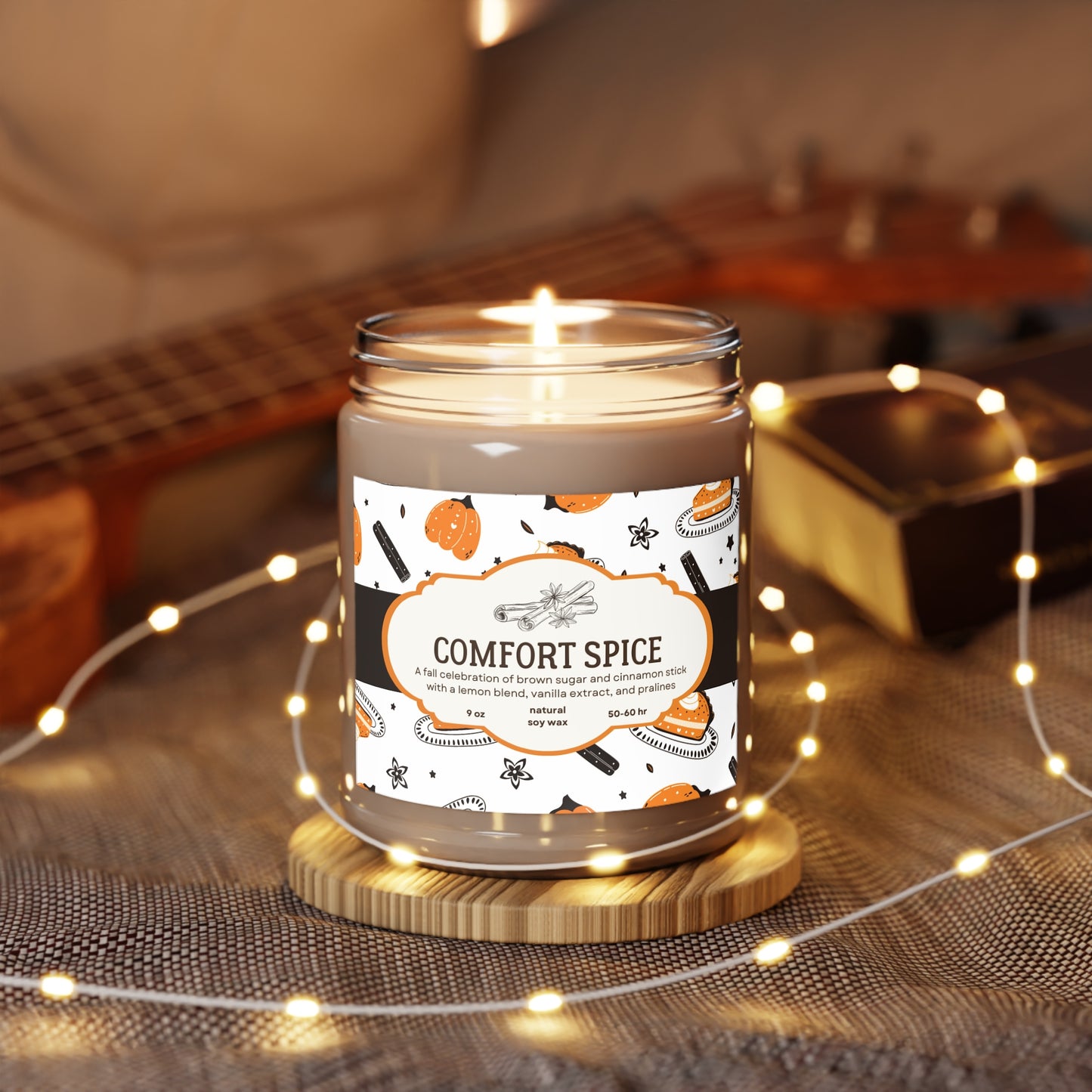 Fall Scents Natural Soy Wax Candle – Vanilla Bean, Comfort Spice & Spiced Pumpkin Ginger | Eco-Friendly Soy Wax