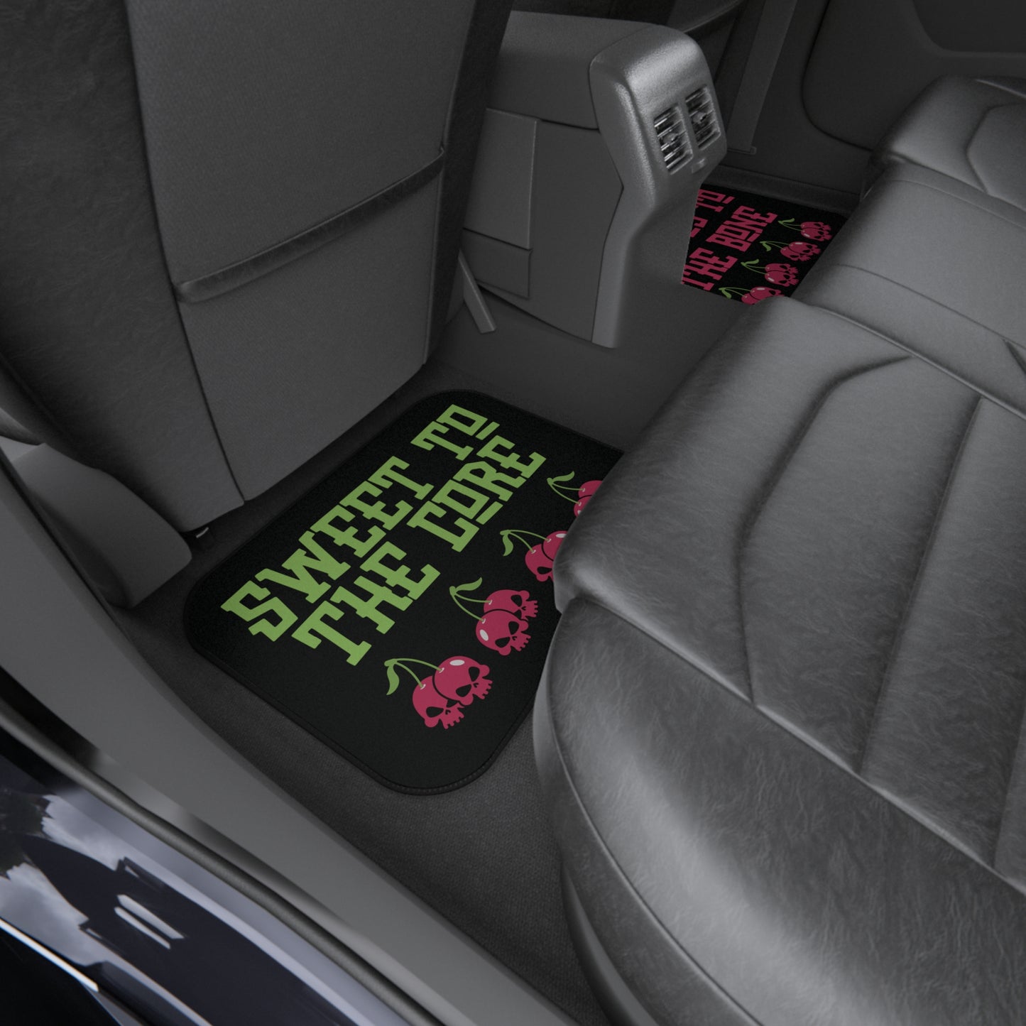 Sweet to the Core Skull Cherry Car Mat Set – Gothic Vehicle Floor Mats