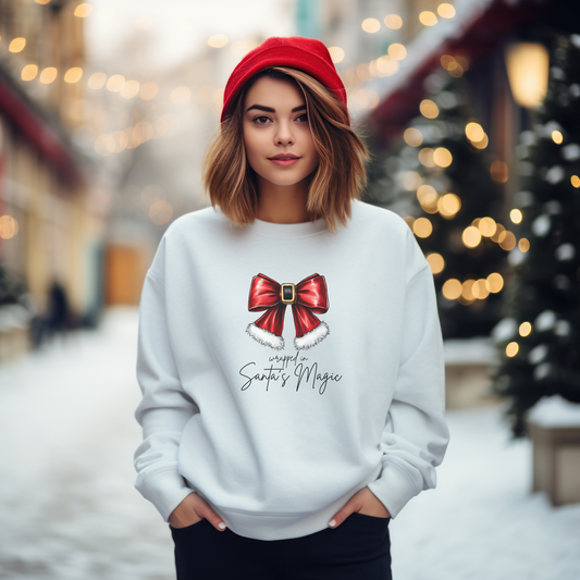 Coquette Christmas Bow Women’s Sweatshirt – Festive Holiday Crewneck