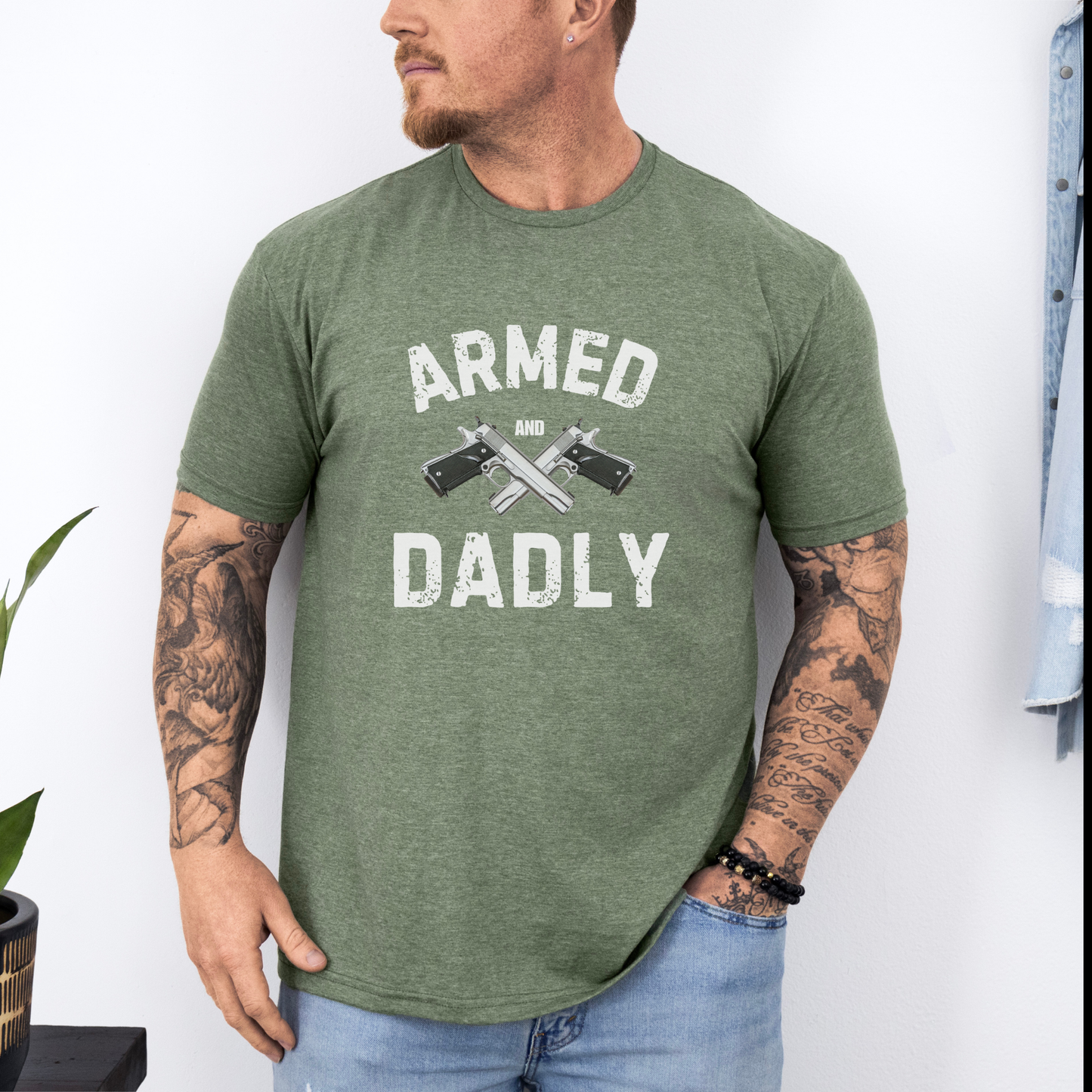 Armed and Dadly Graphic T-Shirt | Father’s Day Appreciation Tee