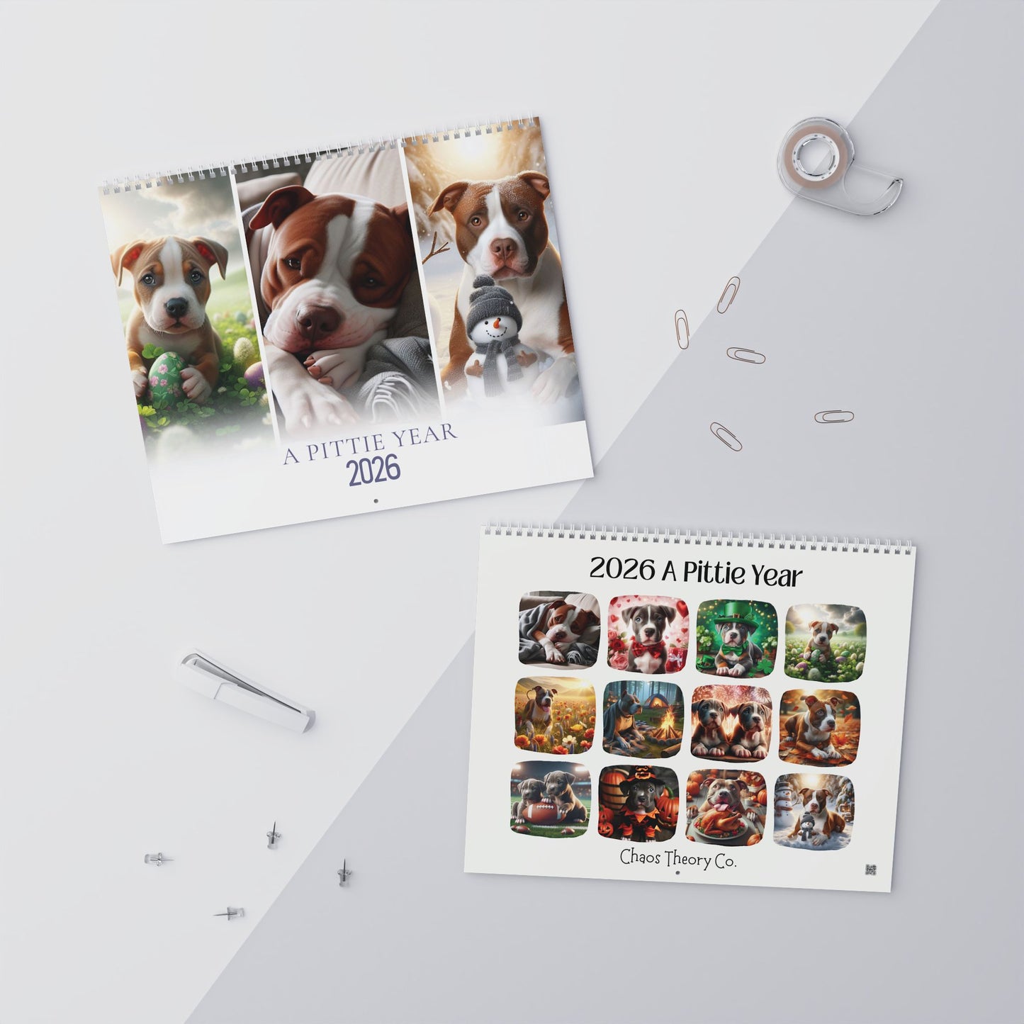 A Pittie Year 2026 Wall Calendar – Adorable Pit Bull Art