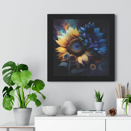 Enchanted Blooms Gothic Sunflower Framed Art Print Poster