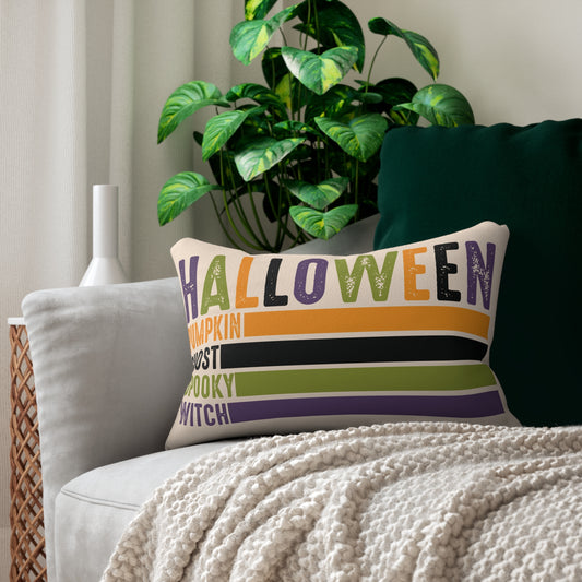Halloween Retro Lumbar Pillow – Spooky Season Charm