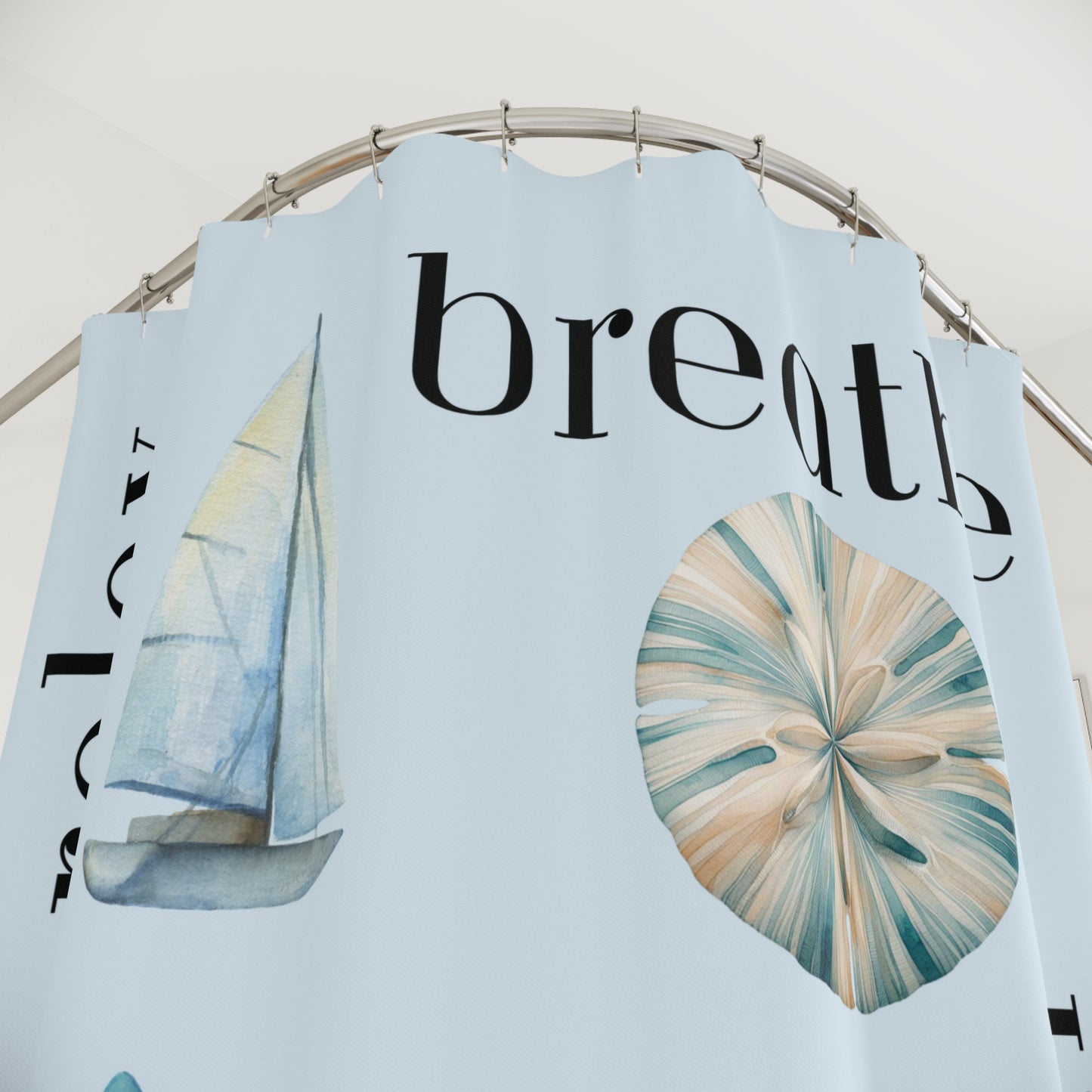 Nautical Spirit Shower Curtain – Coastal Ocean Bathroom Decor