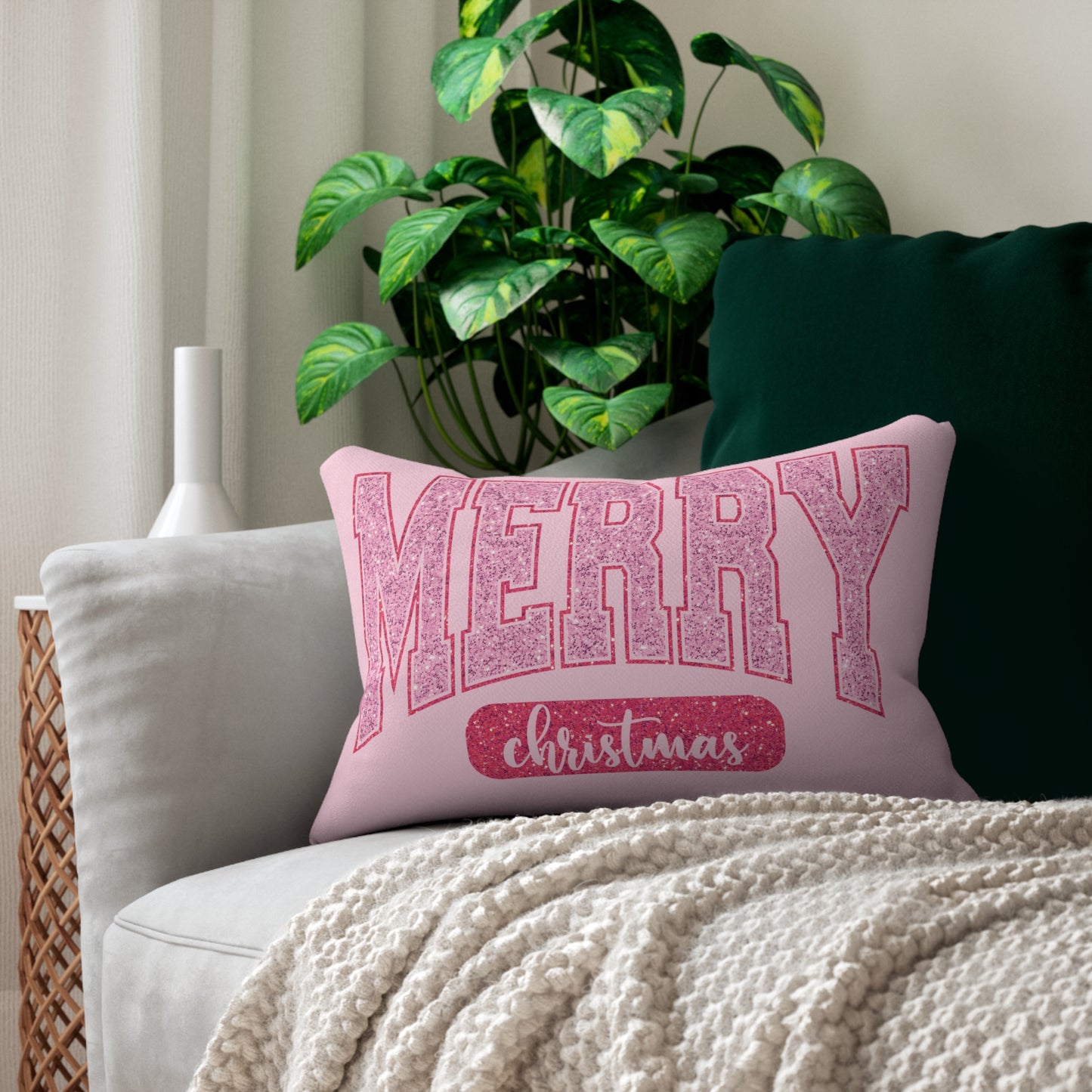 Pinkalicious Merry Christmas - Holiday Lumbar Pillow