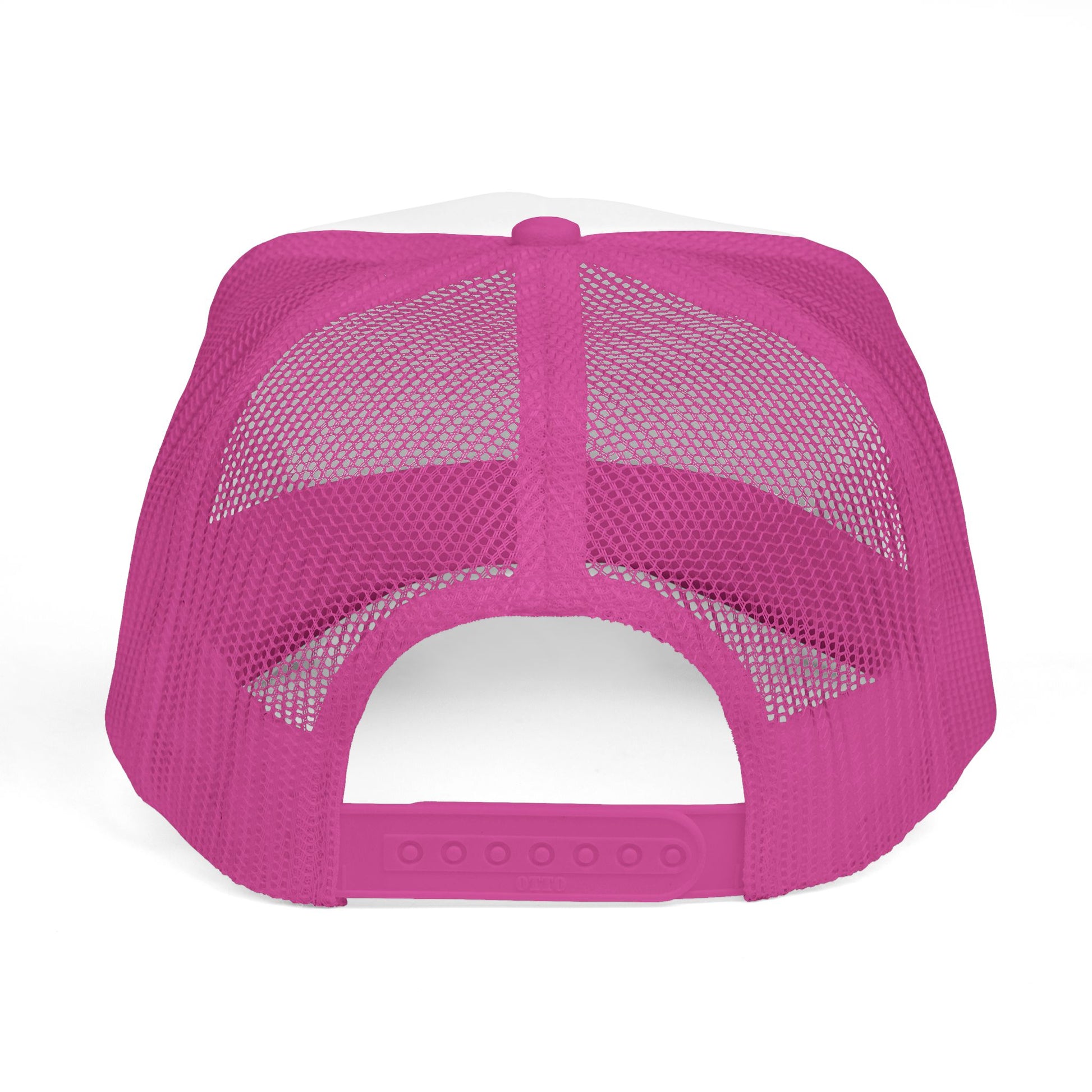 Pink mesh back cap on a white background